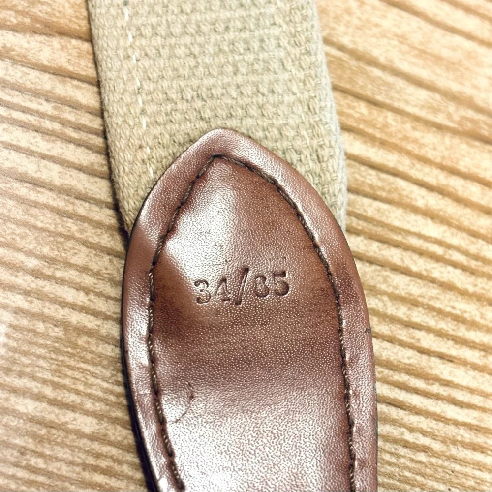 The Belted Cow Co. Lacrosse Woven Cotton & Leather Belt Maine, USA Men's 34